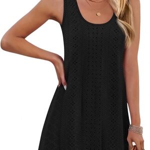 Black tank style coverup C134